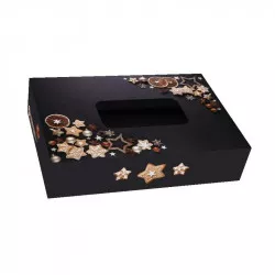 Rugas doboz készítősablonos ablakos karácsonyi mézeskalács 22x15x5 cm