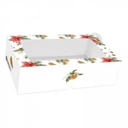 Hasított doboz mézeskalács, nyitott üveggel, aszalt narancs és ünnepi csillag 25x15x7 cm