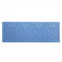 Süthető szív alakú ehető csipke szilikon forma, 19×7 cm