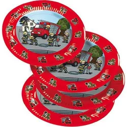 Papírtányérok 23 cm 8 db tűzoltók
