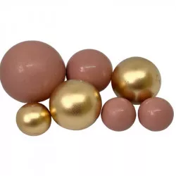 Csokoládé golyók 7 db beige arany