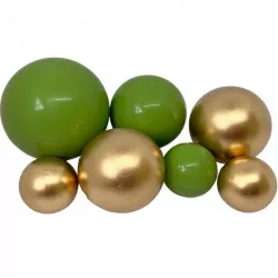 Csokoládé goly 7 db zöld-arany