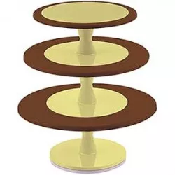 Háromszintes édességsorozat barna, 24 cm, 30 cm, 35 cm
