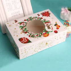 Csomagolás karácsonyi cukorkákhoz, karácsonyi koszorú 22x15x7 cm