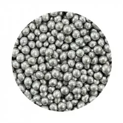 Cukor–rizs gyöngy ezüst 5mm 1kg