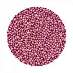 Rózsaszín fényes cukorgolyó 2 mm 1 kg