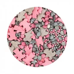 Rózsaszín-szürke medvék cukorszínezése 1 kg