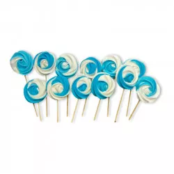 Cukorkové lízátka modré a bílé 14 ks