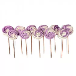 Cukorkák, fehér-lila 12 db