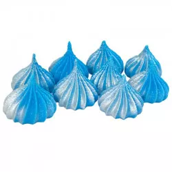 Mini kék habcsókok ezüst csillámokkal 9 darab