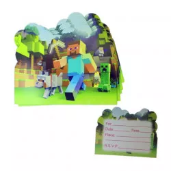 Meghívó a születésnapra 10 darab Minecraft