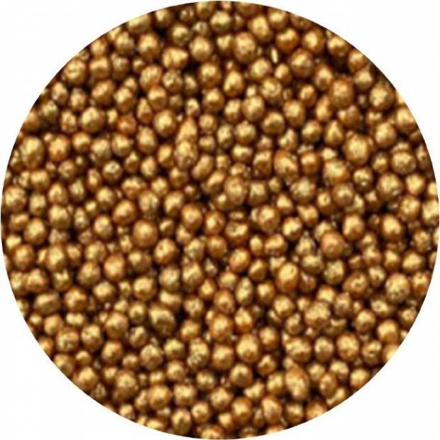 Cukor gyöngyök arany fém 2mm 1kg