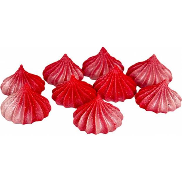 Mini habcsók piros ezüst csillámmal 9db