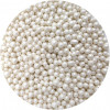 Fehér édesítő és rizs gyöngy ezüstös fehér, 5 mm, 80 g