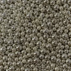 Cukorgyöngyezés ezüst gyöngy mix 80g