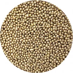 Cukorgolyó gyöngyök metál arany I. 3-4mm 80g
