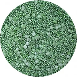 Cukorkás díszítő elemek fényes Zöld konfetti mix 80g