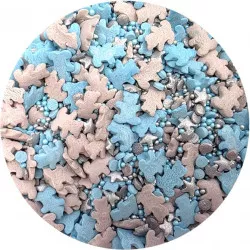 Kukorica bevonat Kékes-fehér medi medvék 80g