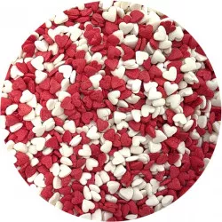 Cukrász díszítés piros-fehér szív 80 g