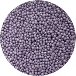 Levendulás gyöngy cukor- és rizspéldás gyöngyszem, lilás fényű, 3-4 mm, 80 g