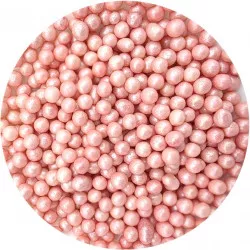 Rózsaszín gyöngyházt is üveggolyók cukor-gyöngyszemek 7 mm 80 g