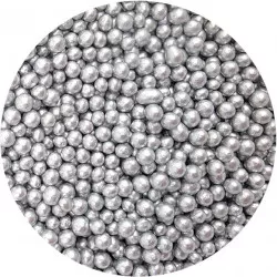 Cukor–rizs gyöngy ezüst 5mm 80g