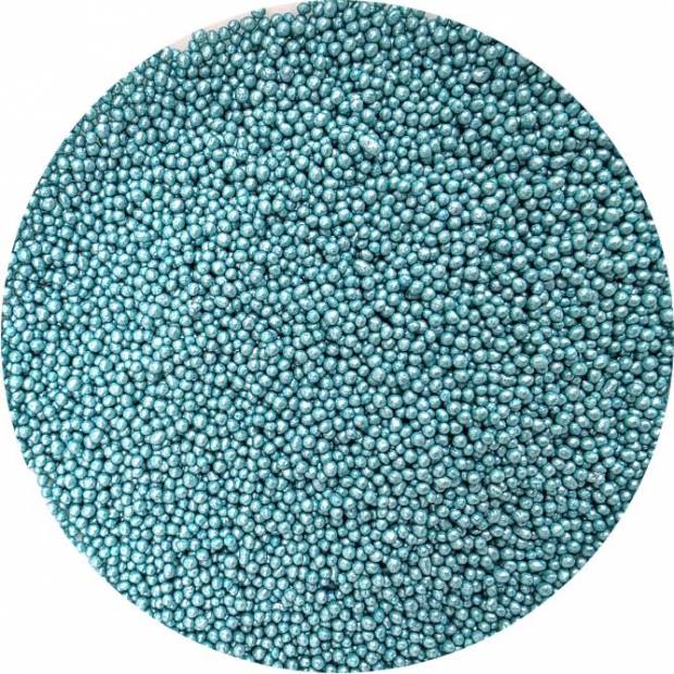 Cukor gyöngyök metálos türkiz 2mm 80g