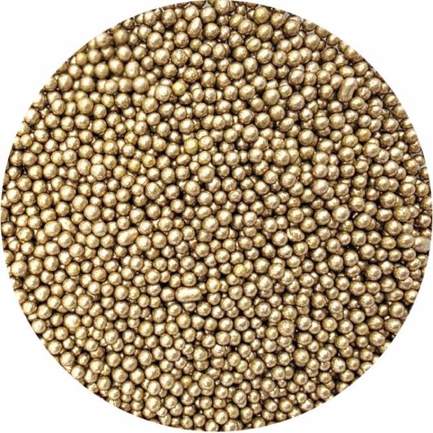 Cukor gyöngyök metál arany I. 3-4mm 80g