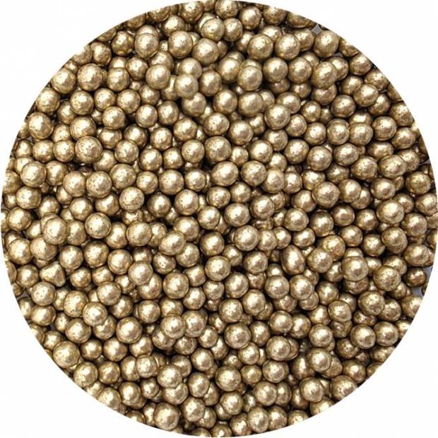 Cukor gyöngyök fém arany 5mm 80g