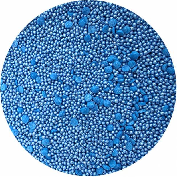 Cukros dekoráció metál kék konfetti mix 80g