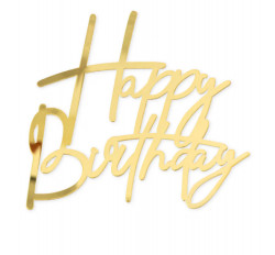 Boldog Születésnapot arany 12,5x12 cm gyöngytűbe �?intezve