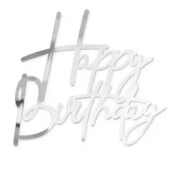 Boldog Születésnapot rézmentes, ezüst 12,5x12 cm