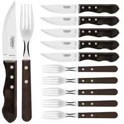 Steak evőeszköz-készlet — 12 darabos készlet, tökéletes grillezéshez és ünnepi asztalokhoz