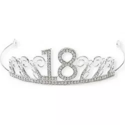 Érintetlen ezüstös, 18-as számú fém koronás, ehető dekoráció nélkül