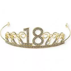 Étel nélküli dekoráció fém korona aranyszínű 18-es számmal
