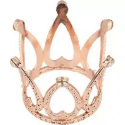 Étcsíz dekoráció fémes Korona rózsaszín-arany mini