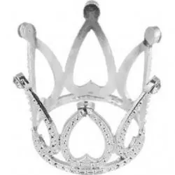 Nem ehető dekoráció, fémből készült, ezüst színű mini korona