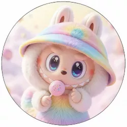 Dohányhabosított Rágópapír Labubu szivárványos 19,5 cm