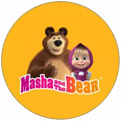 Eigés lapos papír Masha és a medve sárga háttéren 19,5 cm