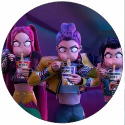 Evésre alkalmas k-pop Démonfogó Mira, Rumi és Zoey - tészta 19,5 cm