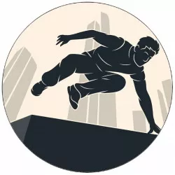 Ehető papír parkour grafika a városban 19,5 cm