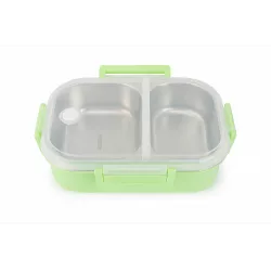 Zöld műanyag ebédes doboz 20 x 13 cm