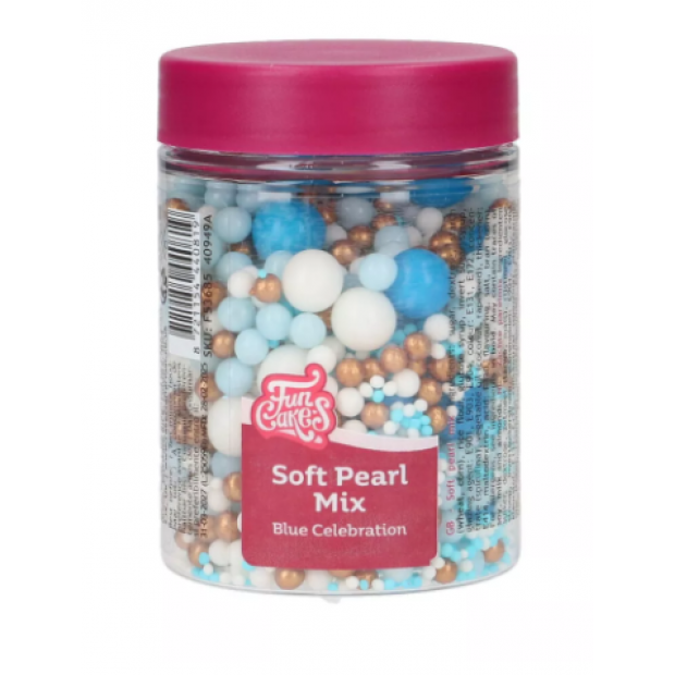 Cukrové zdobení perly -  modrá oslava 80 g - FunCakes
