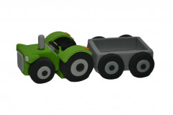 Zöld traktor pótdoboz cukormentes dekoráció 17x6 cm