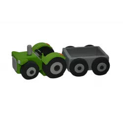 Zöld traktor pótdoboz cukormentes dekoráció 17x6 cm