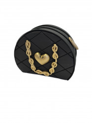 Fekete táska nem ehető cukorkával díszítve 12x8x5 cm