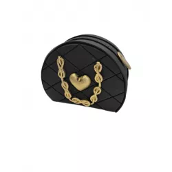 Fekete táska nem ehető cukorkával díszítve 12x8x5 cm