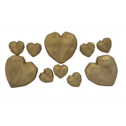 Arany szív ehető cukorkás dísz 10 cm