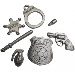 Rendőrségi készlet ehető cukorgyöngy dekoráció nélkül