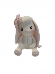 Fehér nyuszika nem ehető cukordísz 9 cm